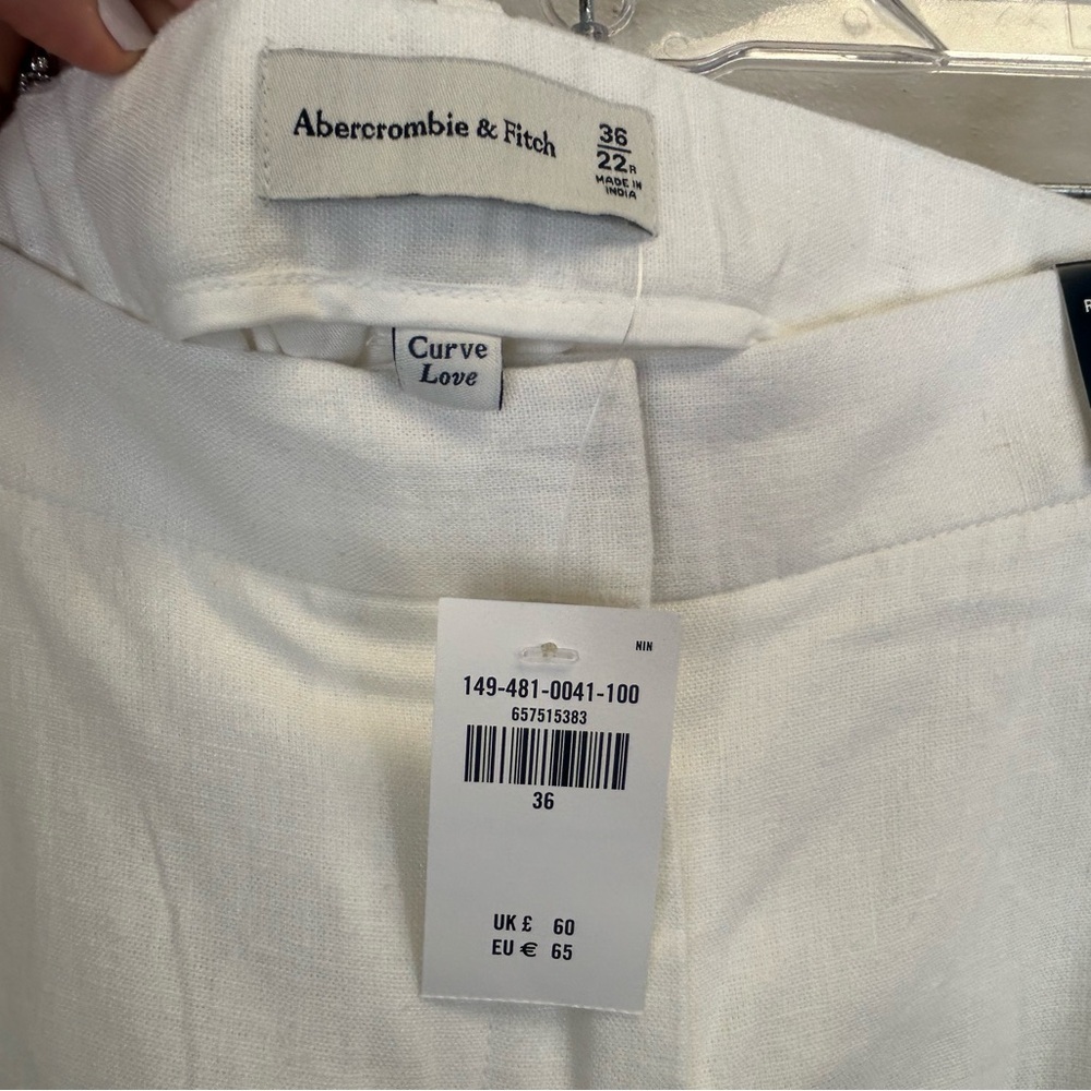 Abercrombie & Fitch NWT Women's White Linen Shorts Size 22 3X Beachy Travel New - Picture 8 of 10